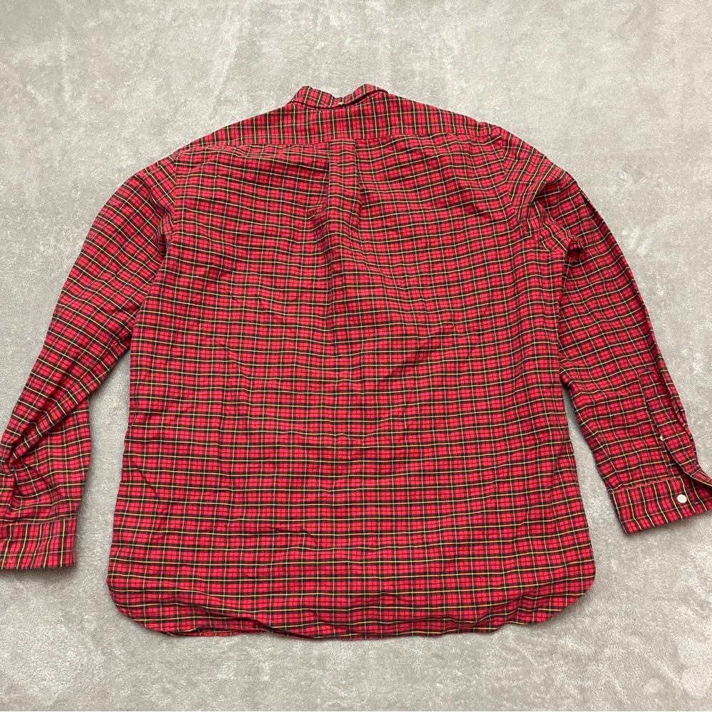 Polo Ralph Lauren Button Down Shirt Mens XL Red Plaid Long Sleeve Custom Fit - Picture 6 of 7